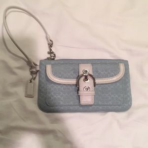 Light blue Coach wristlet